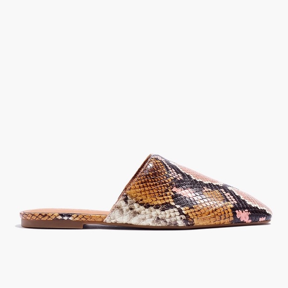 Madewell The Cory Slip On Mule in Snakeskin Print Leather Pink Black Brown White - Picture 3 of 14